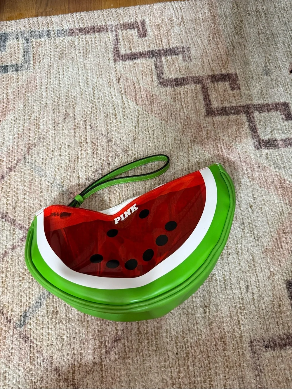 PINK Victoria's Secret Watermelon Wristlet in Red, Green and White
